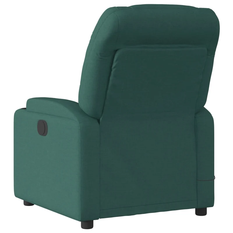 Fauteuil de relaxation TV fonction massage inclinable électrique 6 points de massage en tissu vert foncé DEC027282