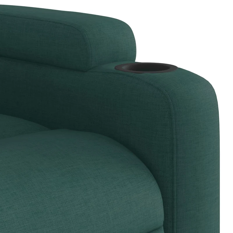Fauteuil de relaxation TV fonction massage inclinable électrique 6 points de massage en tissu vert foncé DEC027282