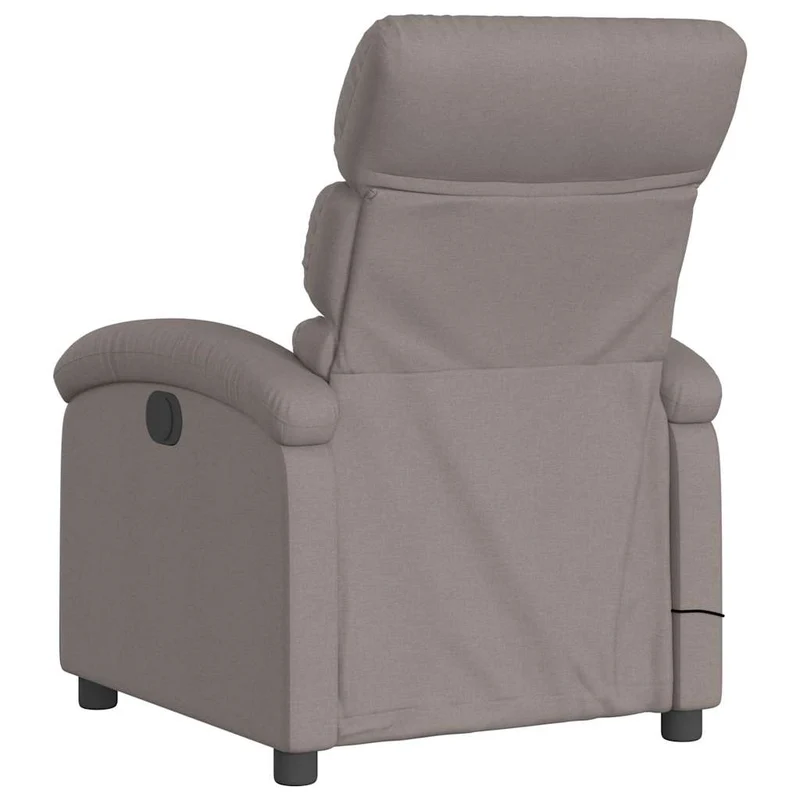 Fauteuil de relaxation TV fonction massage inclinable électrique 6 points de massage en tissu taupe DEC027270
