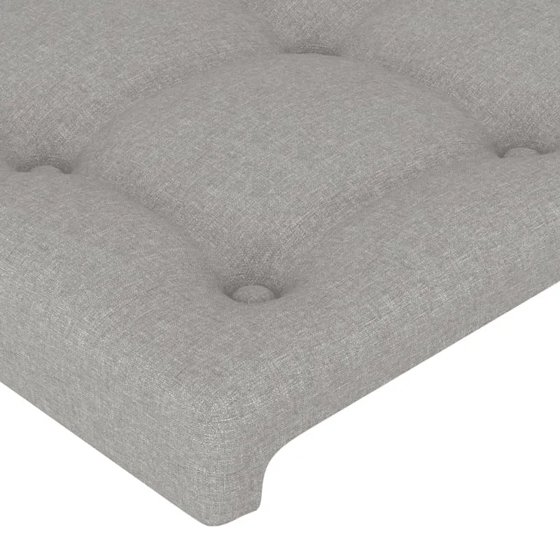 Tête de lit accessoire couchage chambre à coucher meuble à LED capitonné 103 x 16 x 118/128 cm tissu gris clair TDL0201437