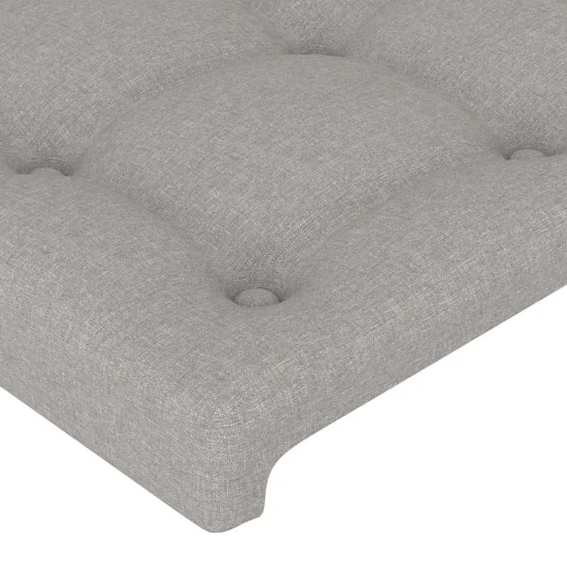 Tête de lit accessoire couchage chambre à coucher meuble à LED capitonné 200 x 5 x 78/88 cm tissu gris clair TDL0201316