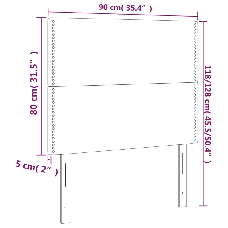 Tête de lit accessoire couchage chambre à coucher meuble à LED 90 x 5 x 118/128 cm tissu gris clair TDL0201242