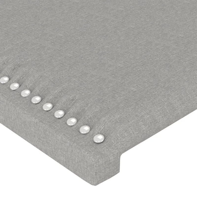 Tête de lit accessoire couchage chambre à coucher meuble à LED 93 x 16 x 118/128 cm tissu gris clair TDL0201227