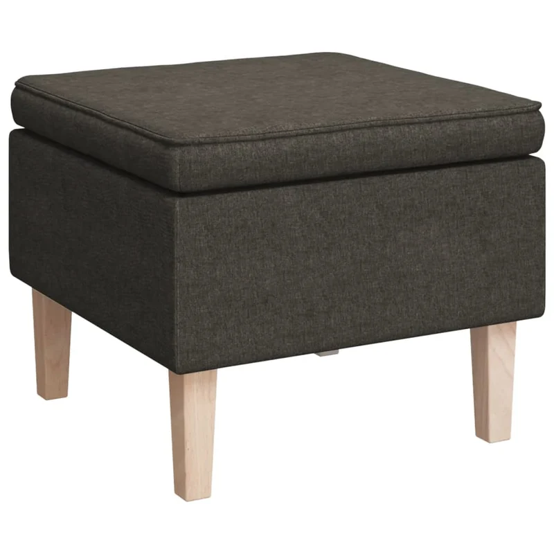 Fauteuil lounge design moderne avec pieds à bascule et repose-pieds en tissu gris foncé DEC026829