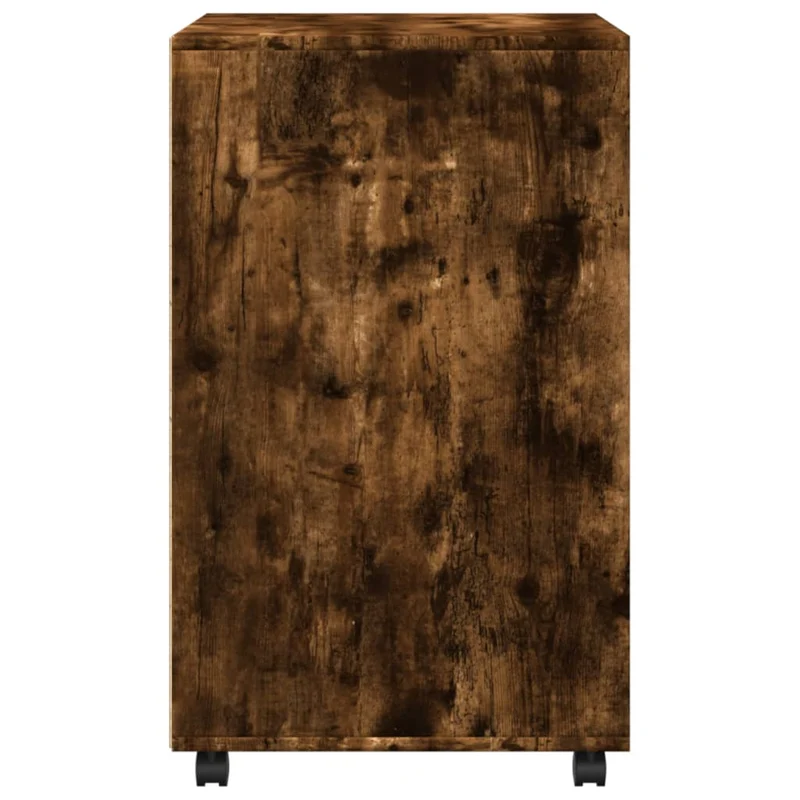 Meuble de bureau sur roulettes armoire de rangement bureau 60 x 48 x 81 cm bois d'ingénierie couleur chêne fumé DEC024492