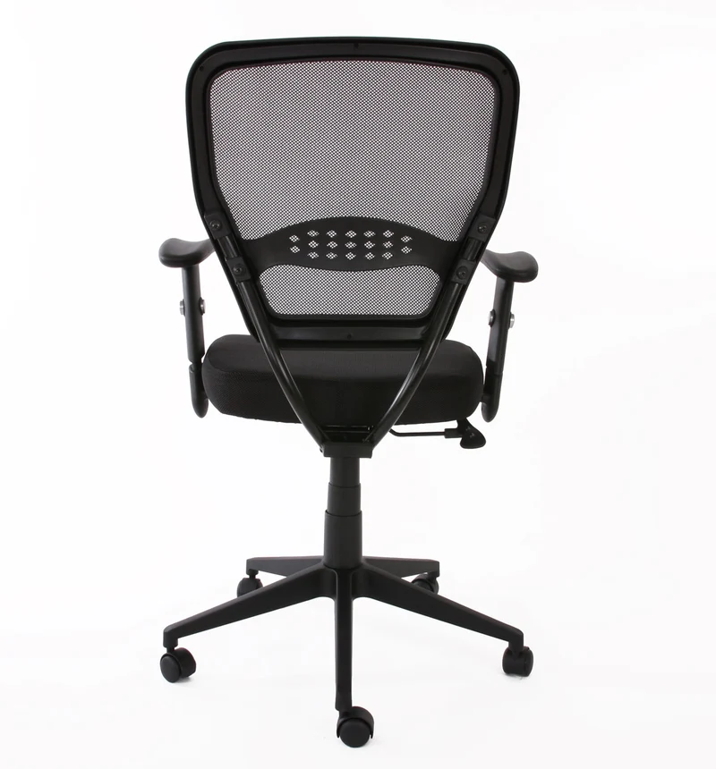 Fauteuil chaise de bureau sur roulettes pivotante en tissu mesh noir avec accoudoirs 04_0001910