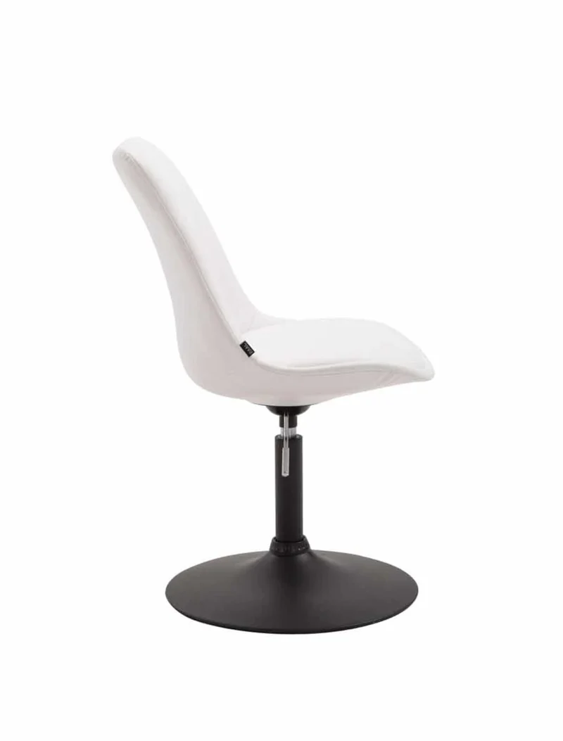 Lot de 4 chaises de salle à manger pivotante hauteur réglable en PVC blanc et pied trompette métal noir 10_0001806