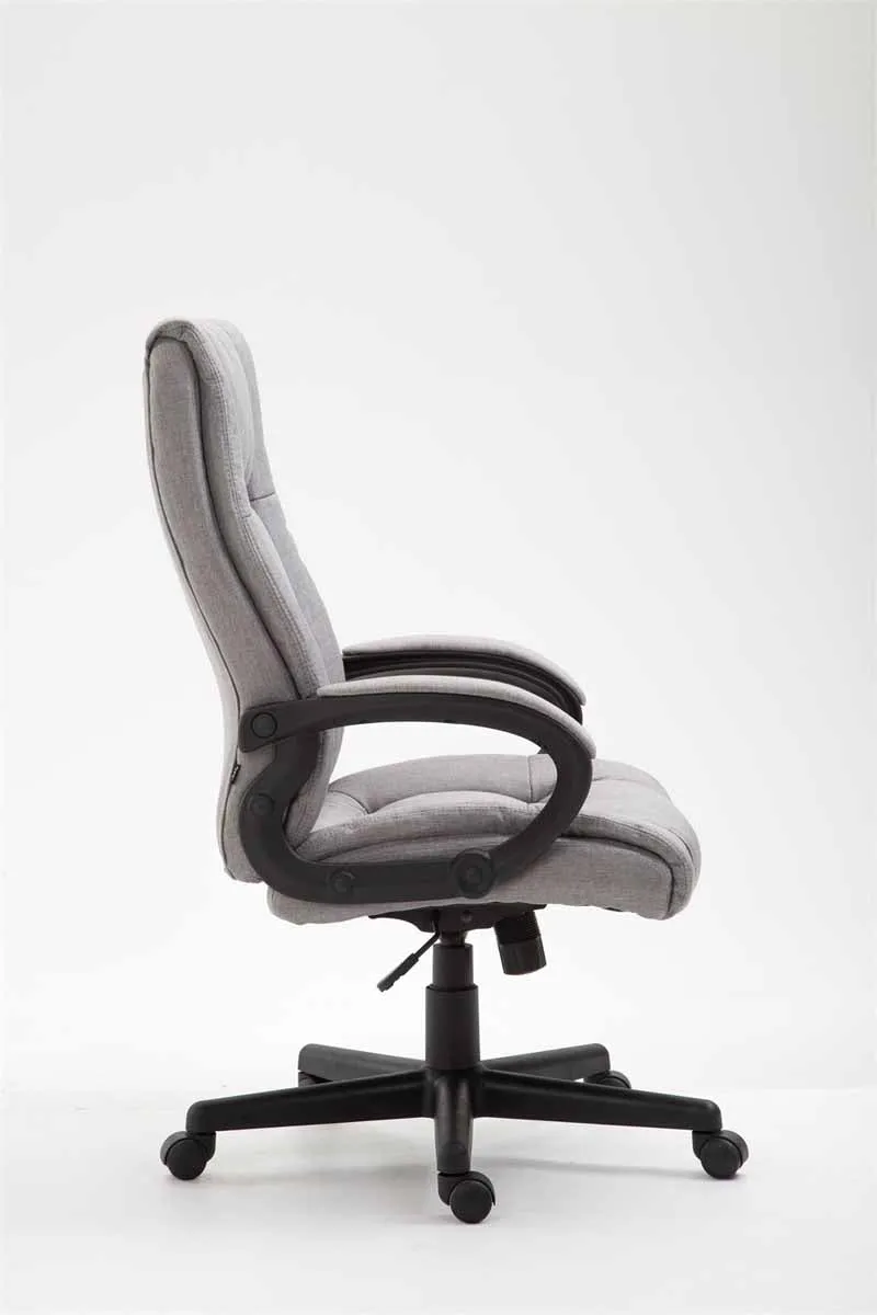 Fauteuil de bureau XL sur roulettes avec accoudoirs mécanisme d'inclinaison plastique tissu gris 10_0002718