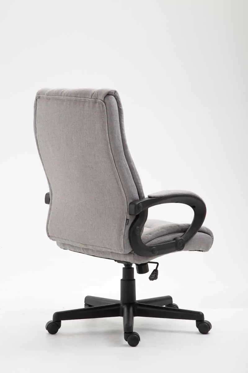 Fauteuil de bureau XL sur roulettes avec accoudoirs mécanisme d'inclinaison plastique tissu gris 10_0002718