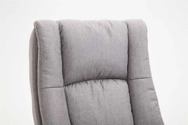 Fauteuil de bureau XL sur roulettes avec accoudoirs mécanisme d'inclinaison plastique tissu gris 10_0002718