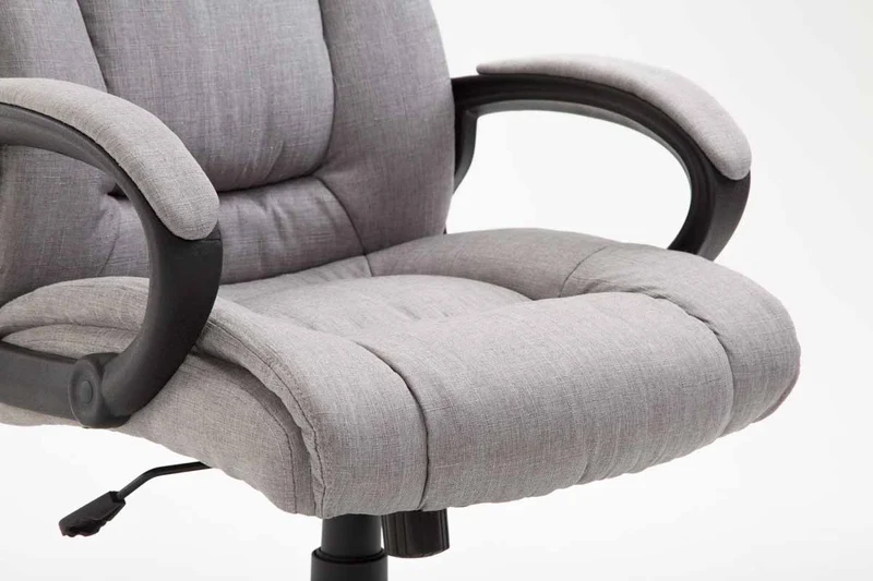 Fauteuil de bureau XL sur roulettes avec accoudoirs mécanisme d'inclinaison plastique tissu gris 10_0002718