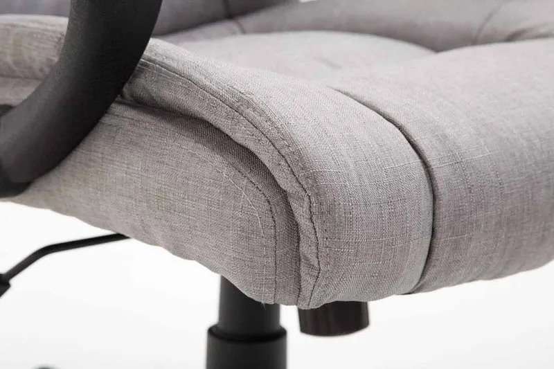 Fauteuil de bureau XL sur roulettes avec accoudoirs mécanisme d'inclinaison plastique tissu gris 10_0002718