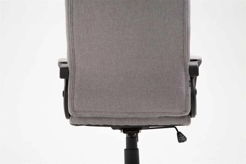 Fauteuil de bureau XL sur roulettes avec accoudoirs mécanisme d'inclinaison plastique tissu gris 10_0002718
