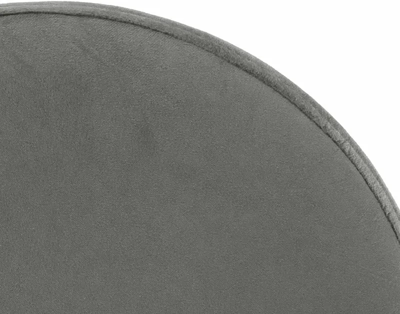 Lot de 2 tabourets de bar avec assise en tissu velours gris et cadre métal chromé TDB10715