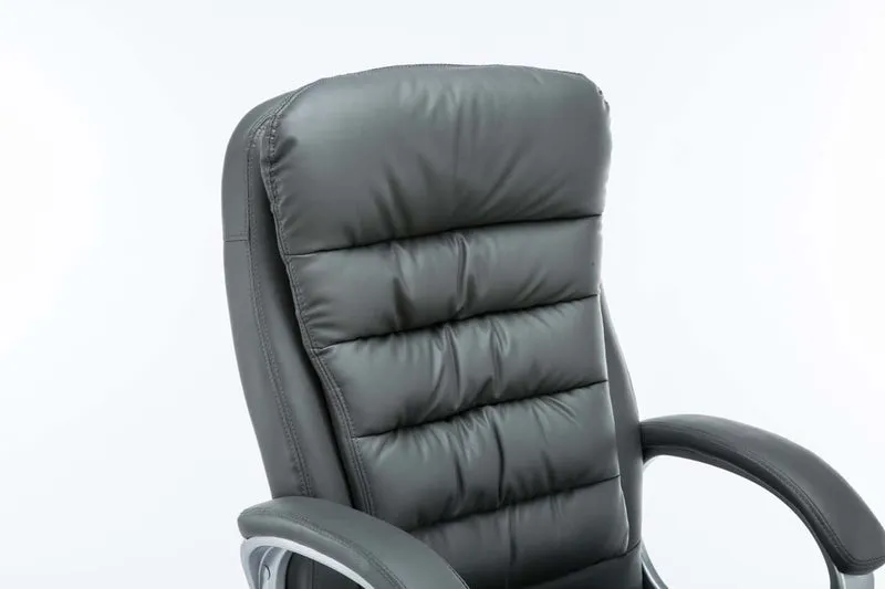 Fauteuil de bureau sur roulettes avec mécanisme de bascule jusqu'à 235 kg en PVC gris et métal chromé 10_0002400