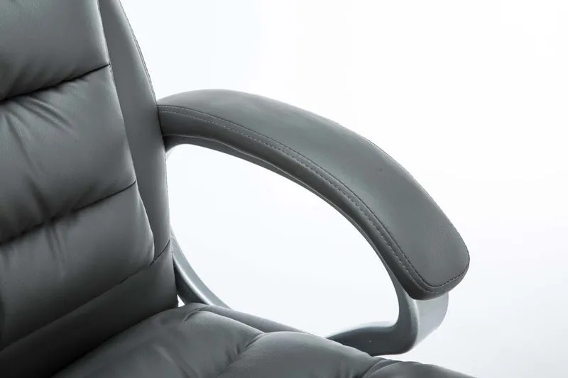 Fauteuil de bureau sur roulettes avec mécanisme de bascule jusqu'à 235 kg en PVC gris et métal chromé 10_0002400