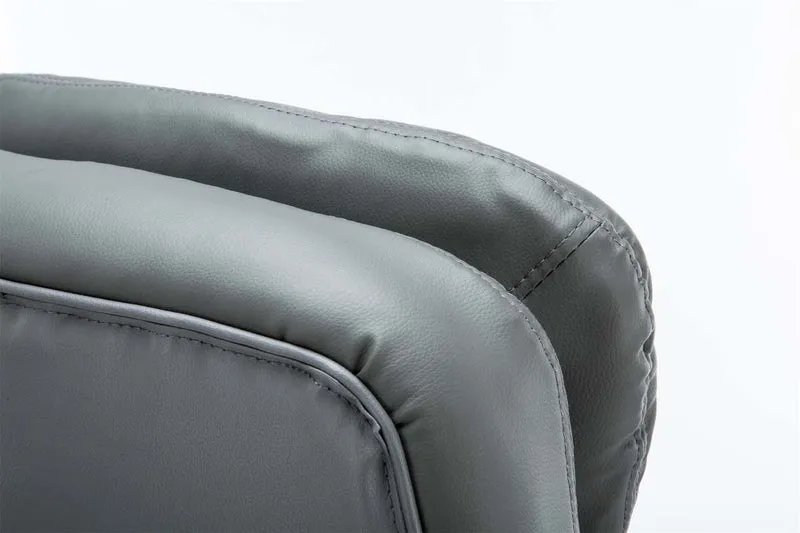 Fauteuil de bureau sur roulettes avec mécanisme de bascule jusqu'à 235 kg en PVC gris et métal chromé 10_0002400