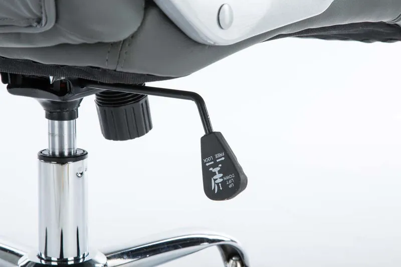 Fauteuil de bureau sur roulettes avec mécanisme de bascule jusqu'à 235 kg en PVC gris et métal chromé 10_0002400