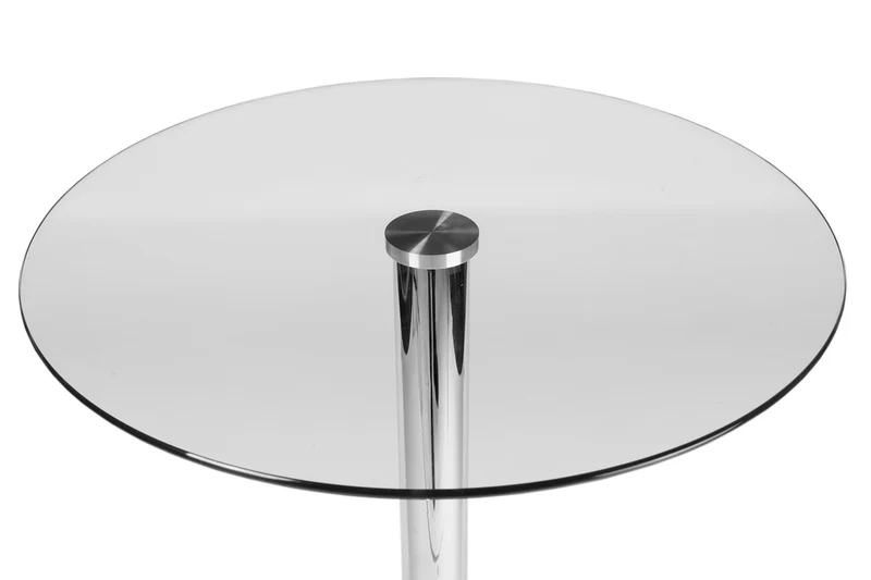 Table haute ronde Ø 60 cm avec plateau en verre et pieds en métal 10_0000537