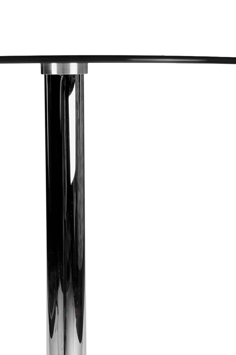 Table haute ronde Ø 60 cm avec plateau en verre et pieds en métal 10_0000537