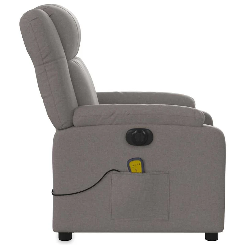 Fauteuil de relaxation TV fonction massage inclinable électrique 6 points de massage en tissu taupe DEC027268