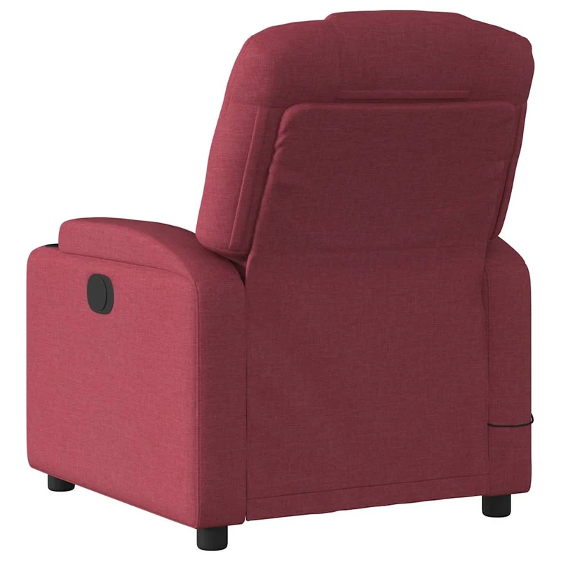 Fauteuil de relaxation TV fonction massage inclinable électrique 6 points de massage en tissu rouge bordeaux DEC027250