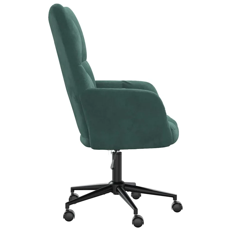 Fauteuil lounge chaise de canapé sur roulettes design moderne en velours vert foncé DEC026788