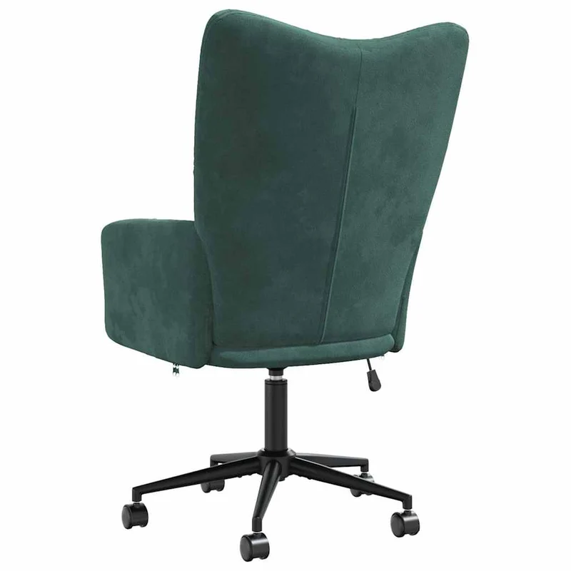 Fauteuil lounge chaise de canapé sur roulettes design moderne en velours vert foncé DEC026788