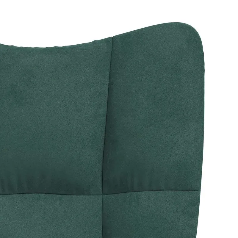 Fauteuil lounge chaise de canapé sur roulettes design moderne en velours vert foncé DEC026788