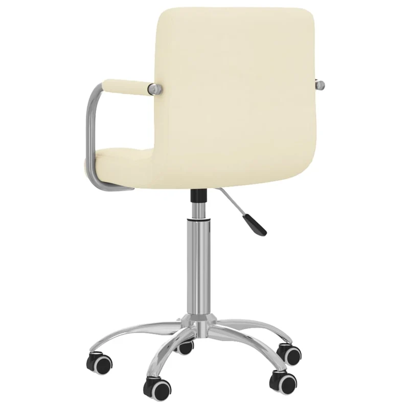 Chaise pivotante de salle à manger chaise de bureau sur roulettes en tissu crème DEC025077