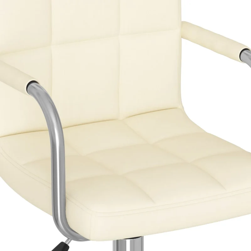 Chaise pivotante de salle à manger chaise de bureau sur roulettes en tissu crème DEC025077