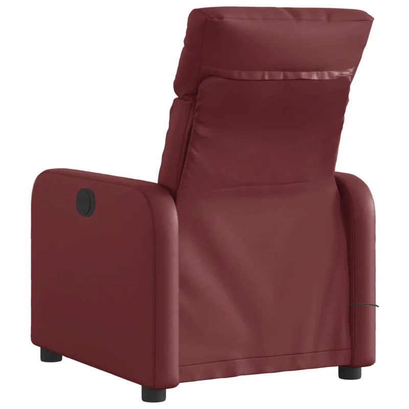 Fauteuil de relaxation TV fonction massage inclinable électrique 6 points de massage en PVC rouge bordeaux DEC027240