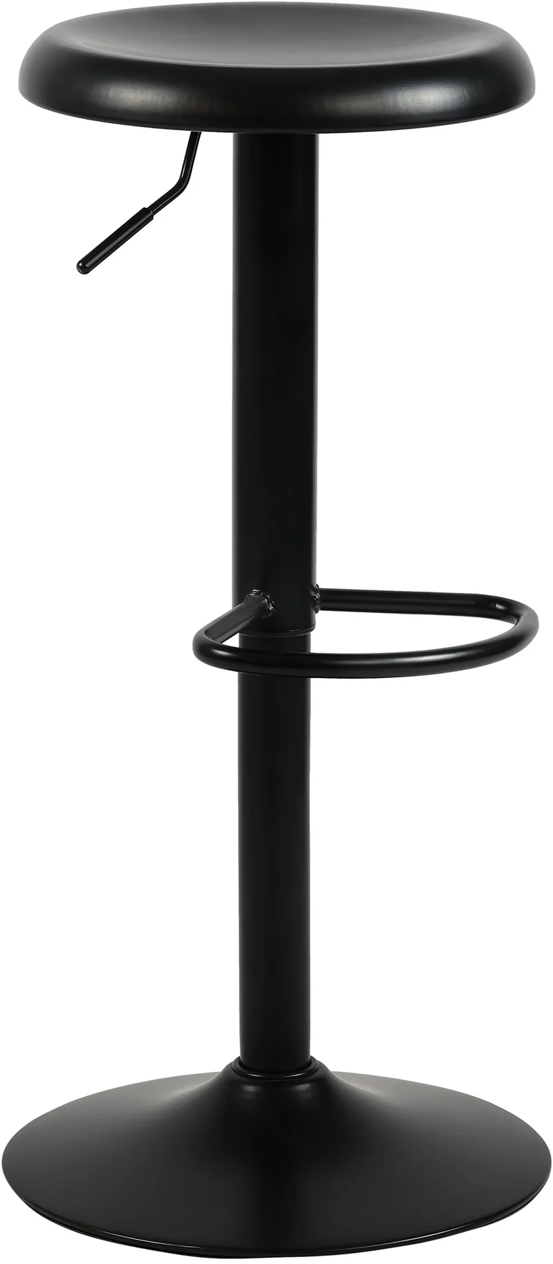 Tabouret de bar x1 hauteur réglable avec repose-pieds design moderne en métal noir 10_0005777