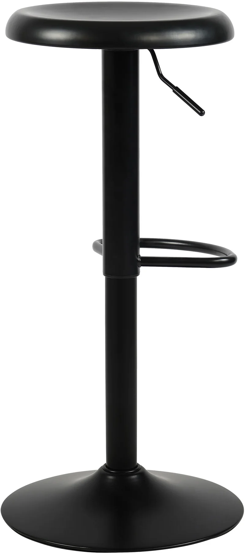 Tabouret de bar x1 hauteur réglable avec repose-pieds design moderne en métal noir 10_0005777