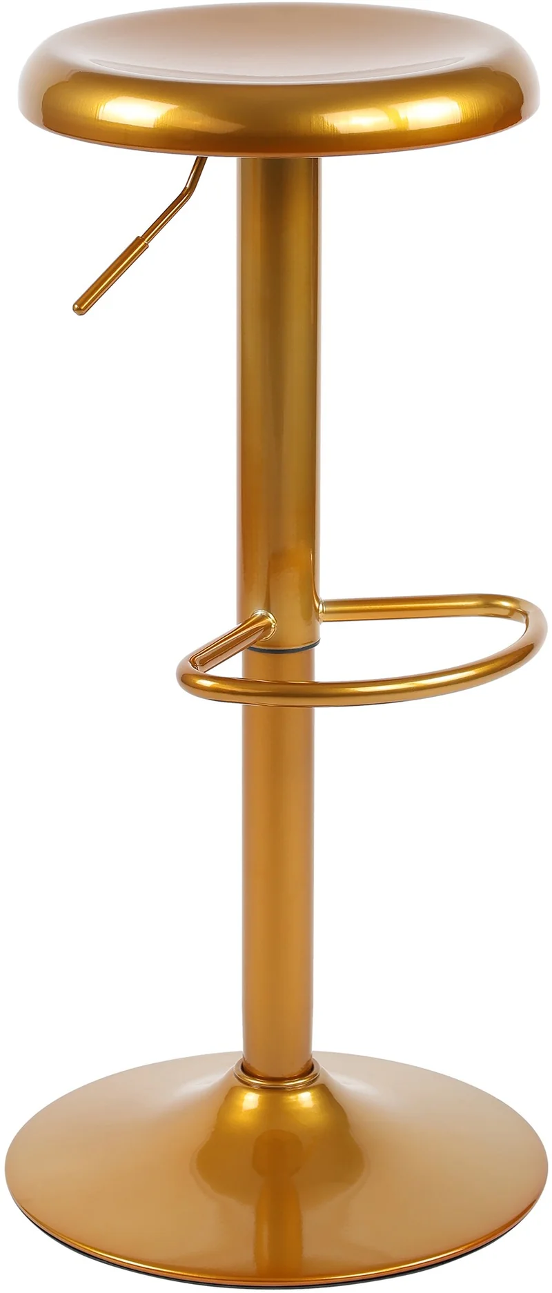Tabouret de bar x1 hauteur réglable avec repose-pieds design moderne en métal doré 10_0005776