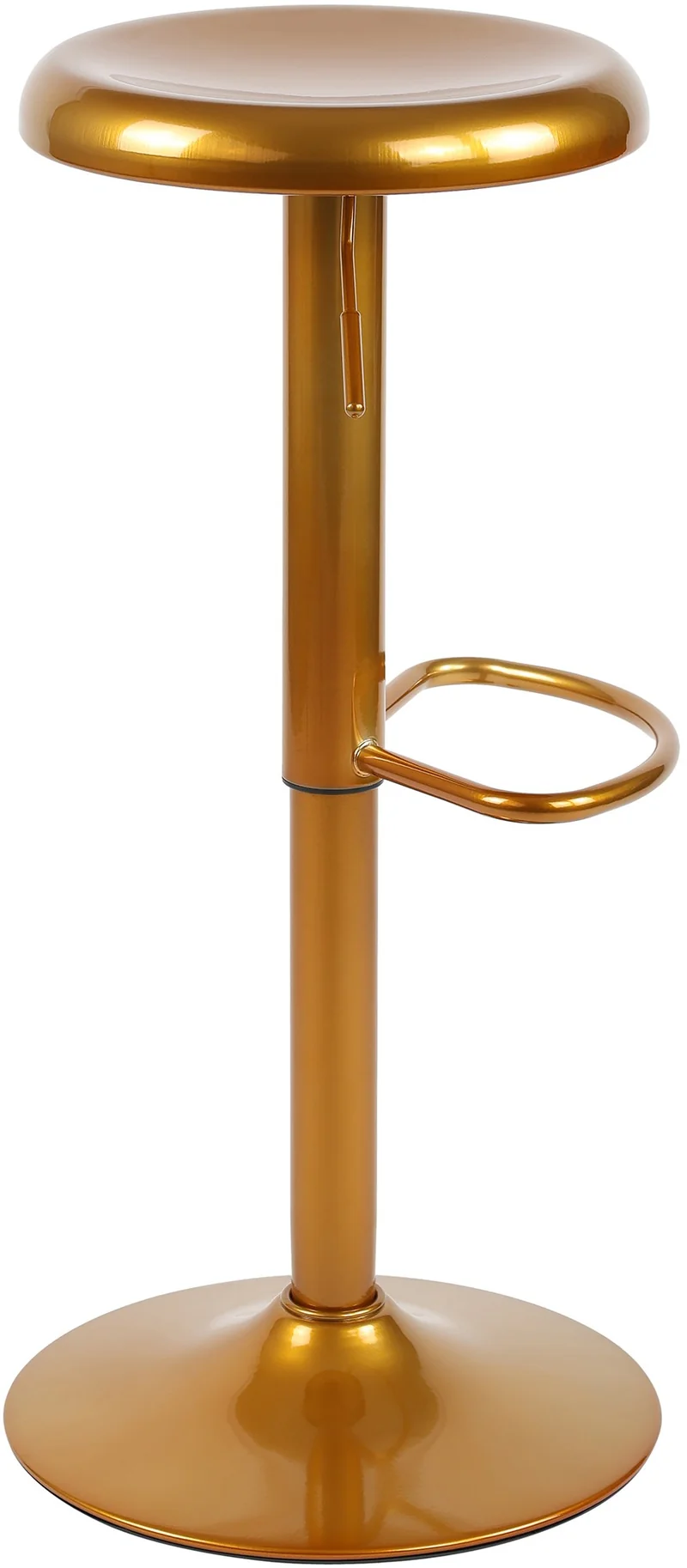 Tabouret de bar x1 hauteur réglable avec repose-pieds design moderne en métal doré 10_0005776