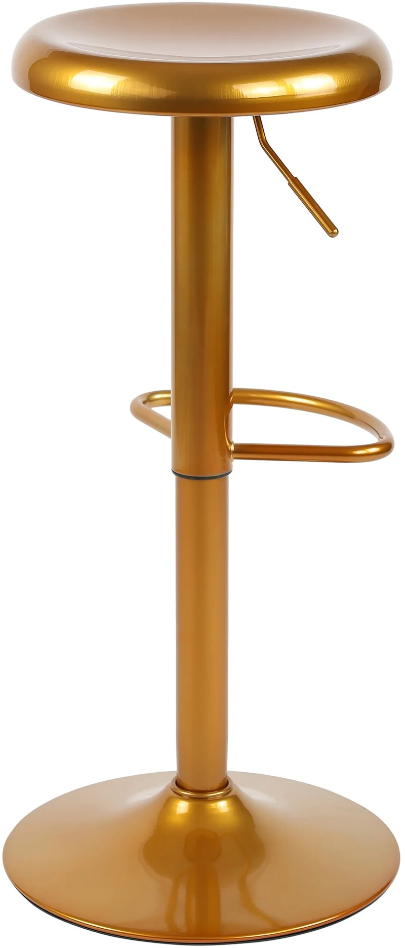 Tabouret de bar x1 hauteur réglable avec repose-pieds design moderne en métal doré 10_0005776