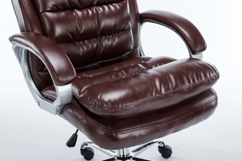 Fauteuil de bureau sur roulettes mécanisme de bascule intégré charge maximale 235 kg en similicuir bordeaux cadre métal 10_0006950