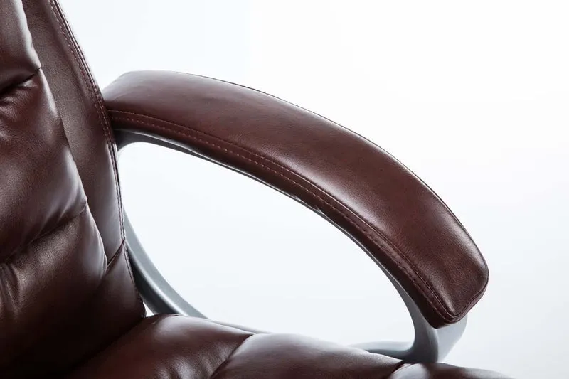 Fauteuil de bureau sur roulettes mécanisme de bascule intégré charge maximale 235 kg en similicuir bordeaux cadre métal 10_0006950
