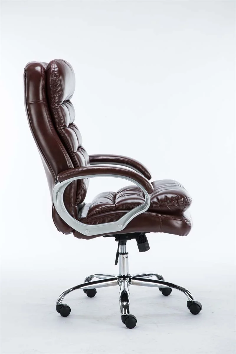 Fauteuil de bureau sur roulettes mécanisme de bascule intégré charge maximale 235 kg en similicuir bordeaux cadre métal 10_0006950