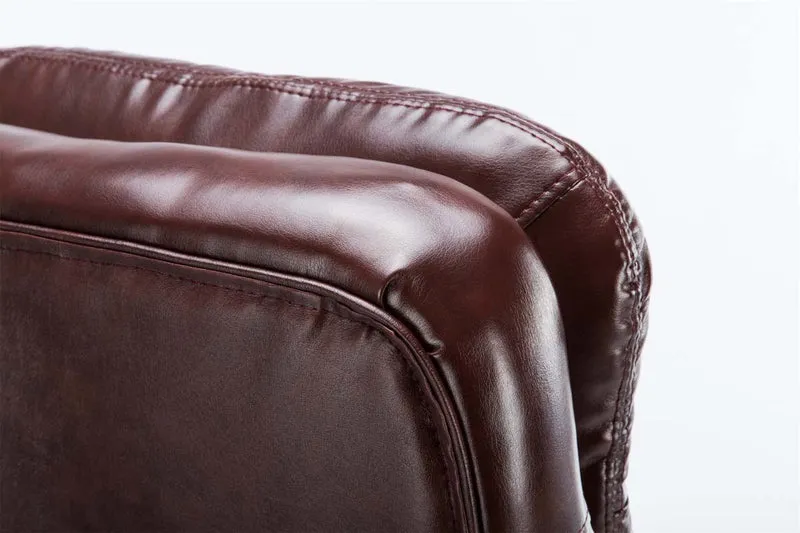 Fauteuil de bureau sur roulettes mécanisme de bascule intégré charge maximale 235 kg en similicuir bordeaux cadre métal 10_0006950