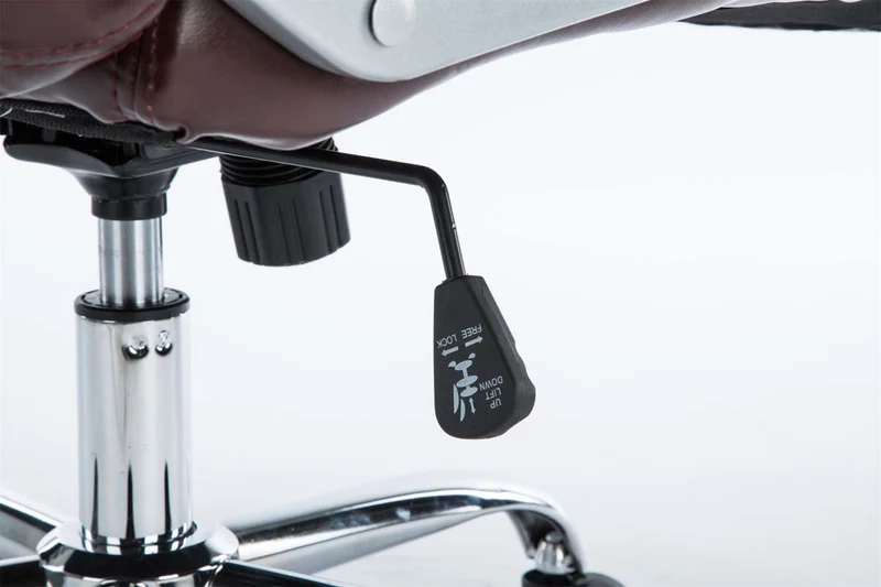 Fauteuil de bureau sur roulettes mécanisme de bascule intégré charge maximale 235 kg en similicuir bordeaux cadre métal 10_0006950