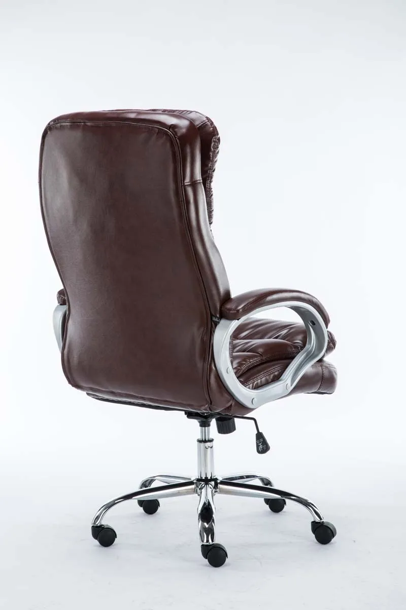 Fauteuil de bureau sur roulettes mécanisme de bascule intégré charge maximale 235 kg en similicuir bordeaux cadre métal 10_0006950