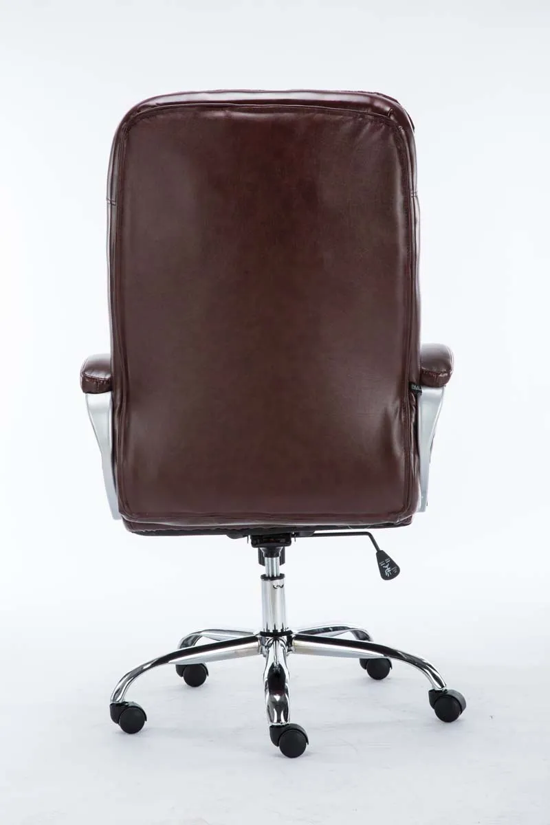 Fauteuil de bureau sur roulettes mécanisme de bascule intégré charge maximale 235 kg en similicuir bordeaux cadre métal 10_0006950