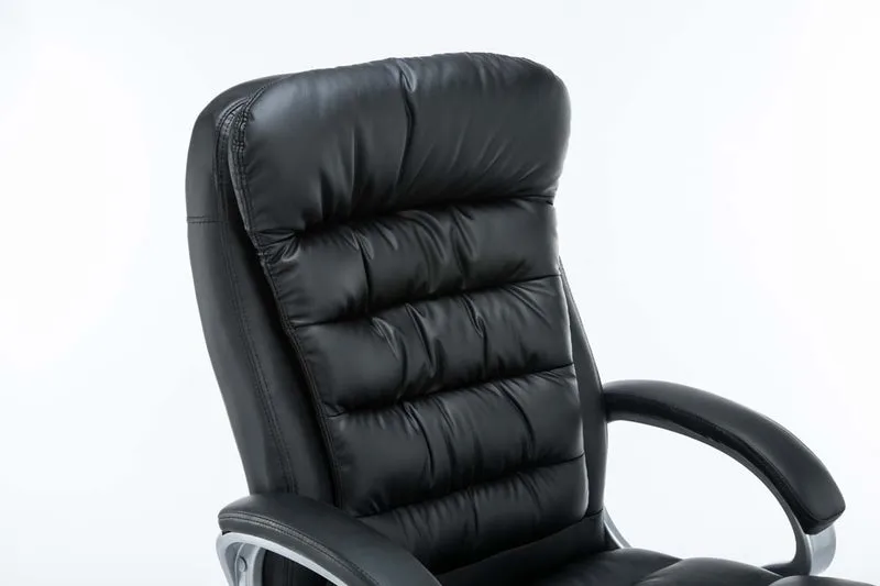Fauteuil de bureau sur roulettes mécanisme de bascule intégré charge maximale 235 kg en similicuir noir cadre métal 10_0006946