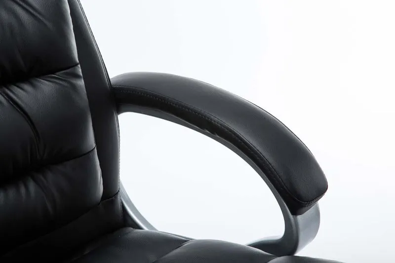 Fauteuil de bureau sur roulettes mécanisme de bascule intégré charge maximale 235 kg en similicuir noir cadre métal 10_0006946