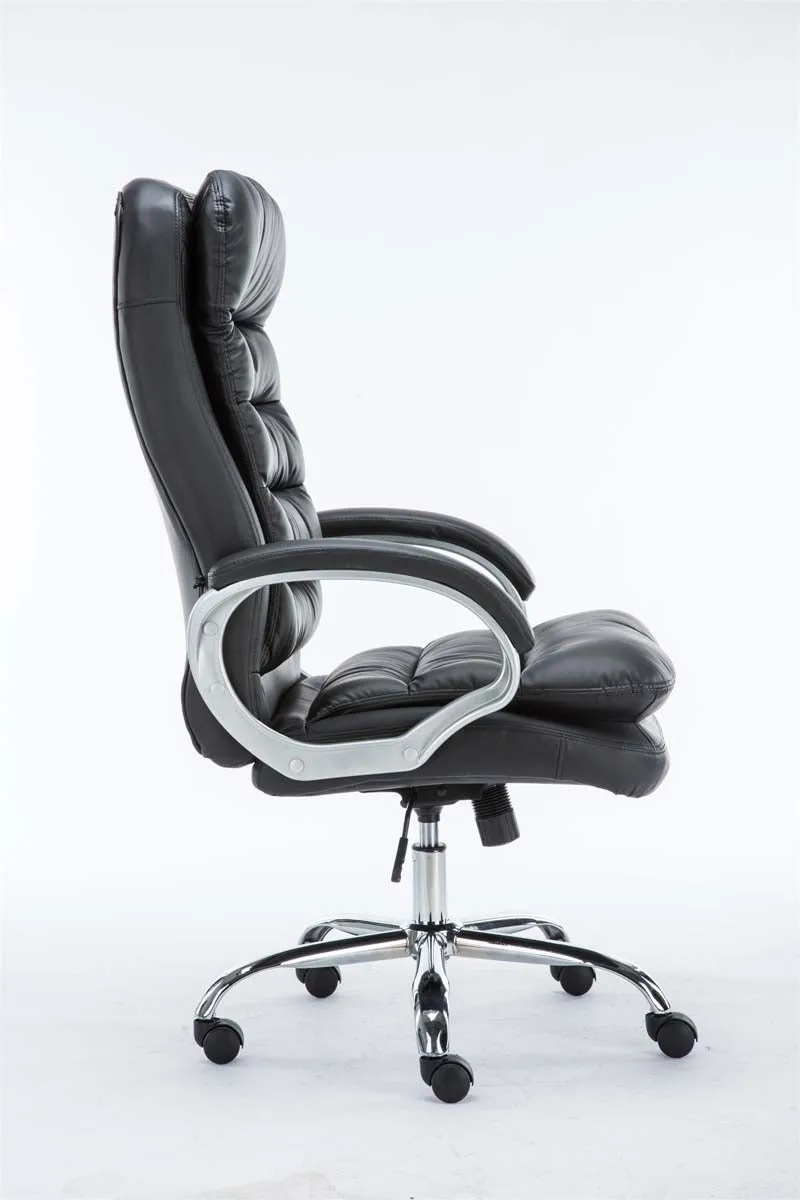 Fauteuil de bureau sur roulettes mécanisme de bascule intégré charge maximale 235 kg en similicuir noir cadre métal 10_0006946