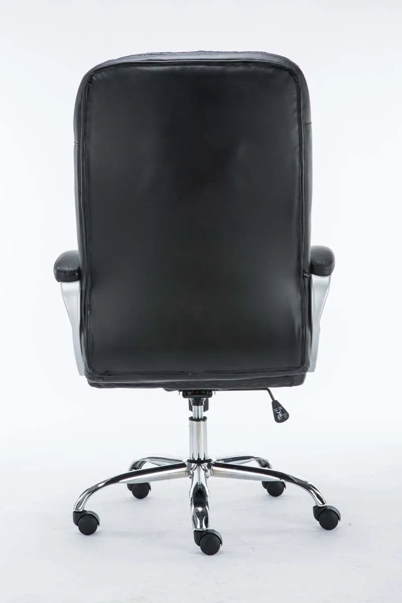 Fauteuil de bureau sur roulettes mécanisme de bascule intégré charge maximale 235 kg en similicuir noir cadre métal 10_0006946