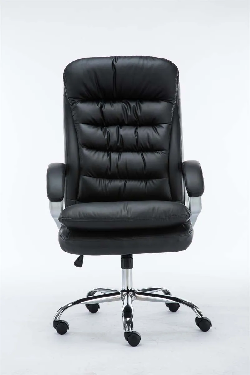Fauteuil de bureau sur roulettes mécanisme de bascule intégré charge maximale 235 kg en similicuir noir cadre métal 10_0006946