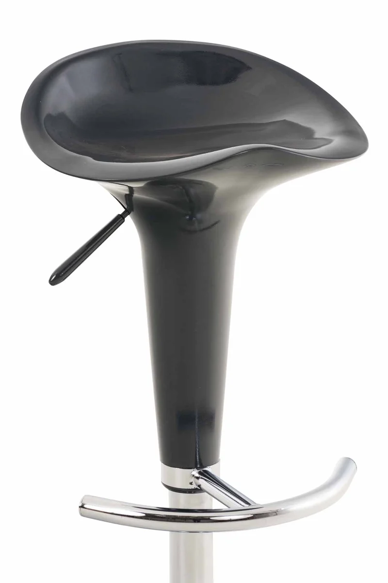 Tabouret de bar x1 avec repose-pieds assise pivotante en plastique gris et métal chromé 10_0005370